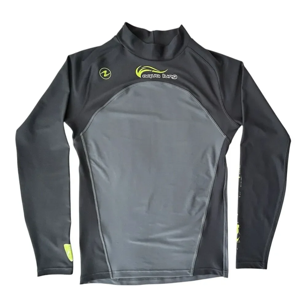 NWOT Aqua Lung UPF 50+ Long Sleeve Rash Guard - Men's Large - Gray/Black